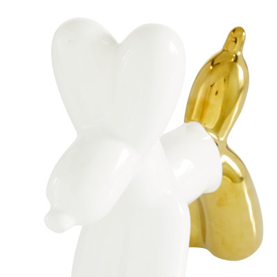 Cosmoliving By Cosmopolitan Ceramic Glam Sculpture, Dog 7 X 7 X 3