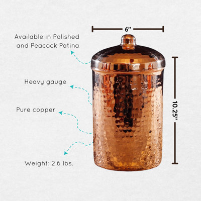 Copper Kitchen Canisters - Individual Sizes