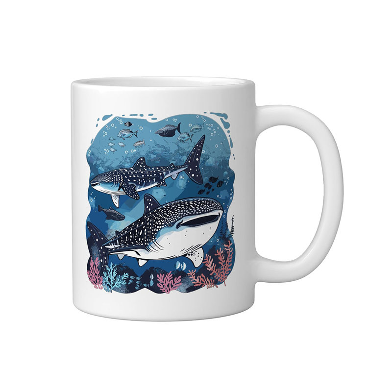Sea Animal Ceramic Mug, White, 11oz