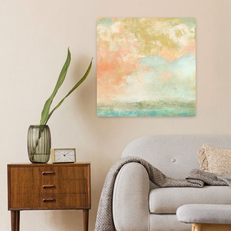Brume, paysage abstrait contemporain, art naturel, H 24 po x l 24 po