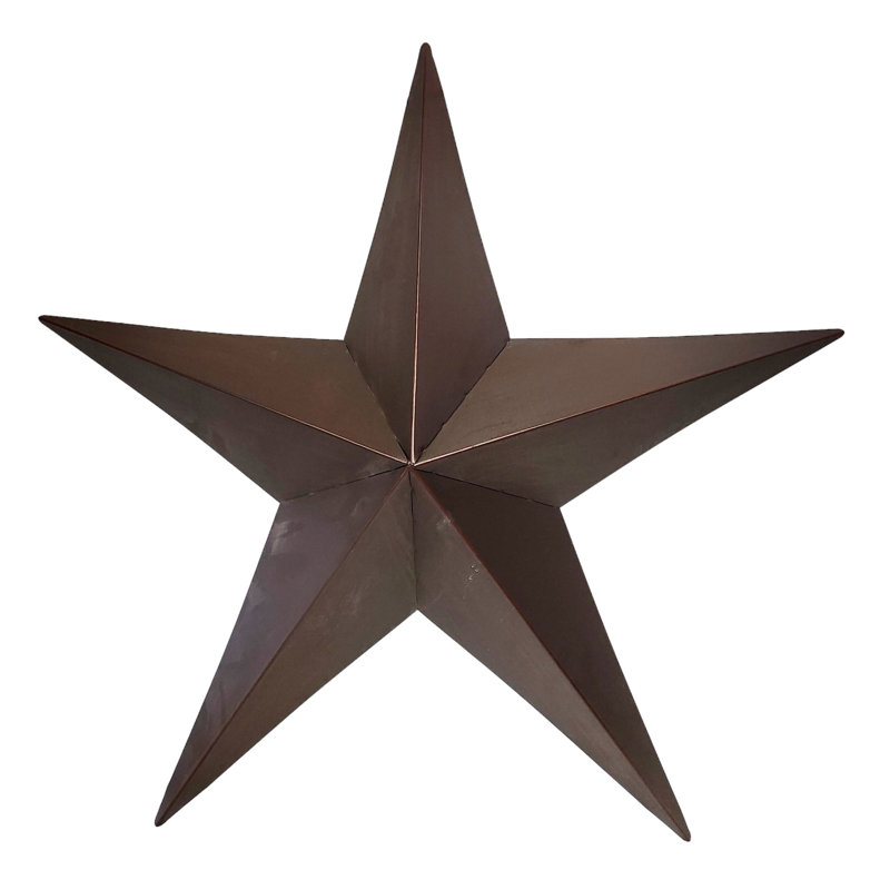 Jeileen Brown Powder Coated Southwestern Large Star Indoor Outdoor Hanging Metal Wall Décor, 33.75" H x 33.75" W x 5.75" D