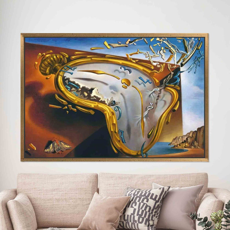 Print on Canvas, 70 cm H x 100 cm W, Framed Print without Mat, Gold