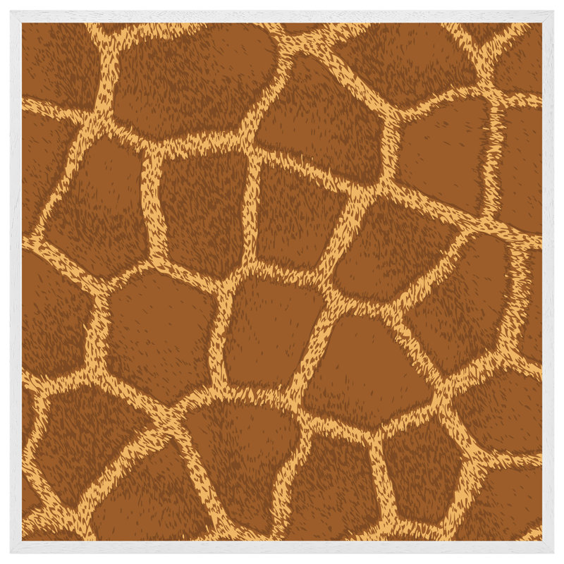 Ashantis Giraffe Print - Single Picture Frame Print, 61cm H x 61cm W x 4cm D, White Framed