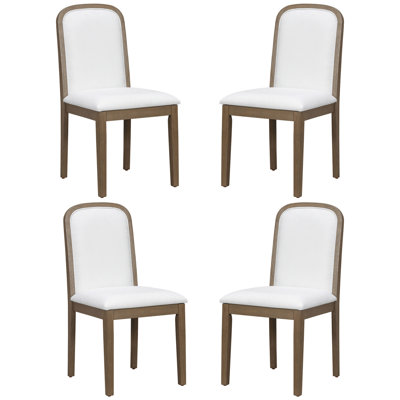 Ensemble de chaises de salle à manger de style rétro TREXM avec 4 chaises rembourrées pour la salle à manger et le salon