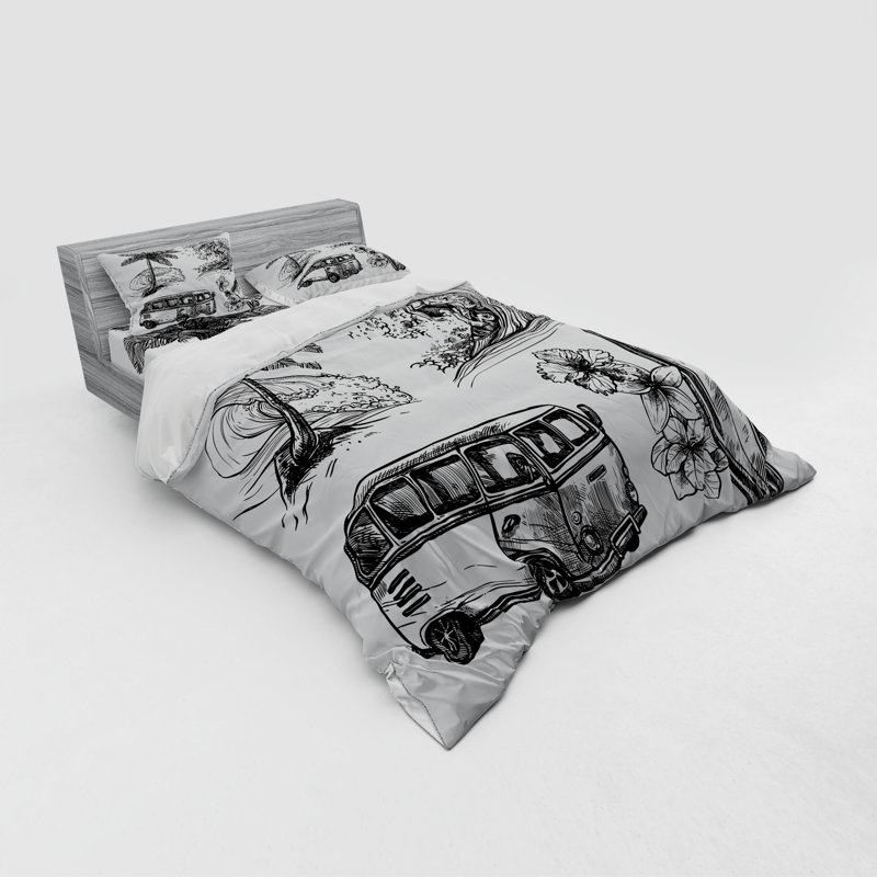 Ensemble de housse de couette en microfibre noire, Housse de couette grand + 3 pièces supplémentair