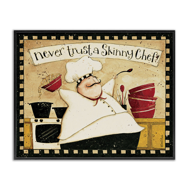 «Never Trust a Skinny Chef with Happy Cook L'expression» par Dan DiPaolo - impression d'art graphique, H 16 po x l 20 po