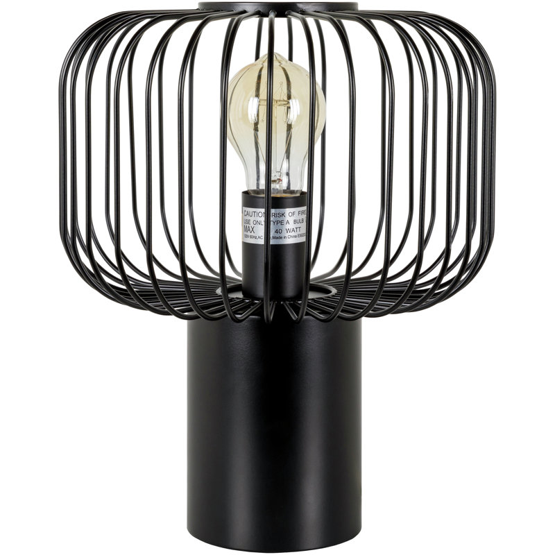 Sarette Metal Table Lamp, Black, 10" H x 10" W x 12" D