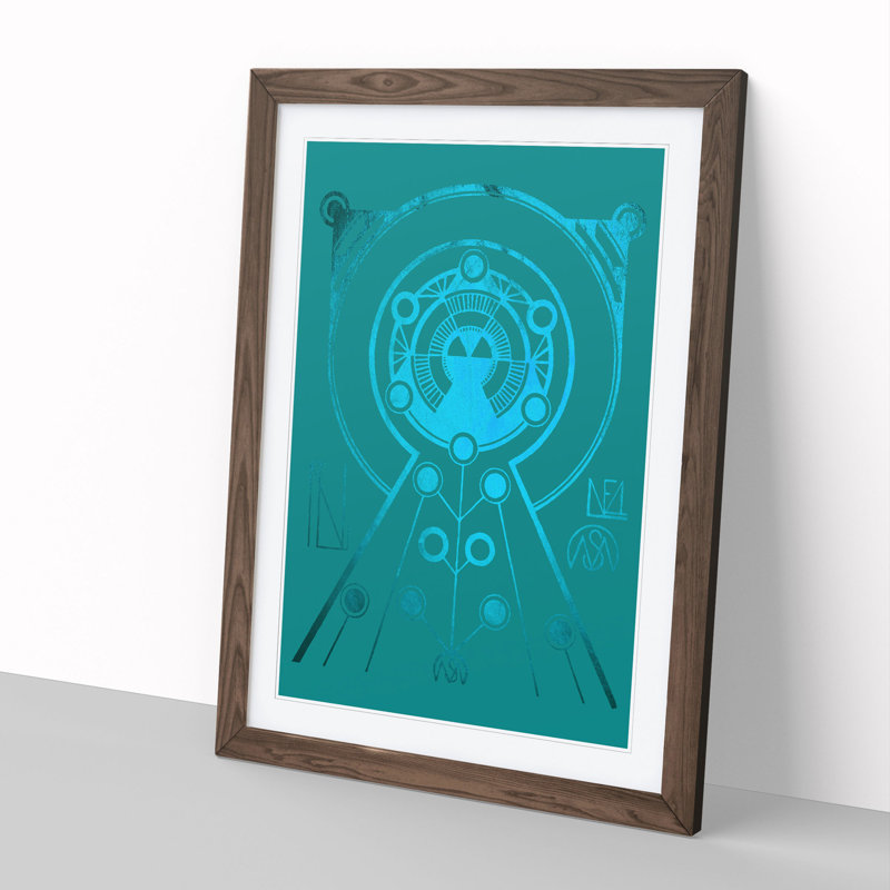 Abstract Twilight Shapes - Picture Frame Graphic Art, Walnut, 48cm H x 36cm W x 2cm D