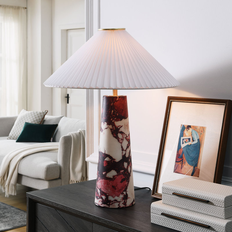 Nera Marble Table Lamp, Red