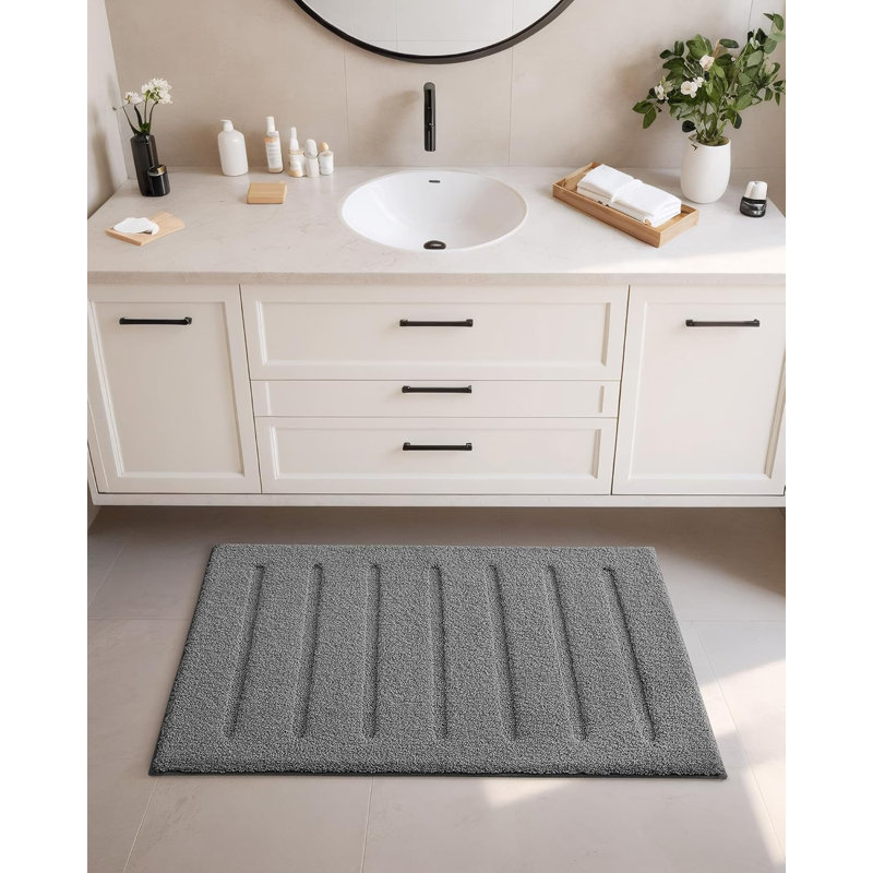 Non-Slip Bath Rug, 44cm W x 76cm L, Dark Grey