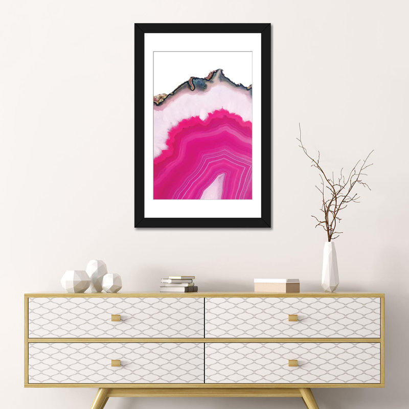 « rose agate slice », impression sur toile, Papier d'art encadré noir, Blanc, H 32 po x l 24 po x P 1 po