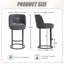 Ensemble de 2 tabourets de bar à hauteur de comptoir, tabourets de bar moderne avec dossier, tabourets de bar rembourrés en tissu de lin pour îlot de cuisine-749319265