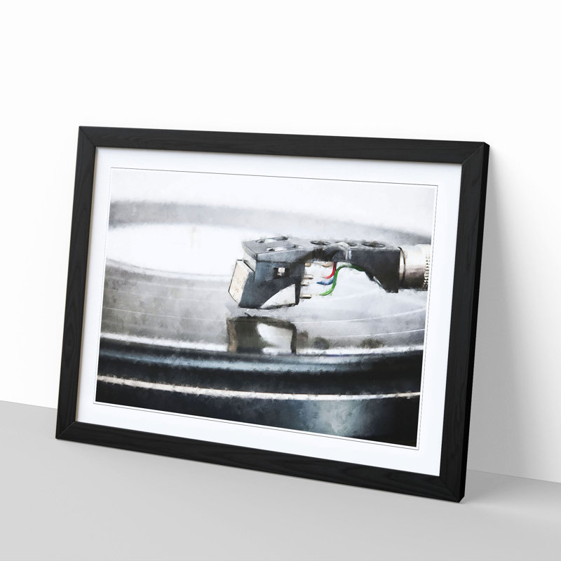 Needle of the Record Player - Picture Frame Graphic Art Print, Black Framed, 45cm H x 63cm W x 2cm D