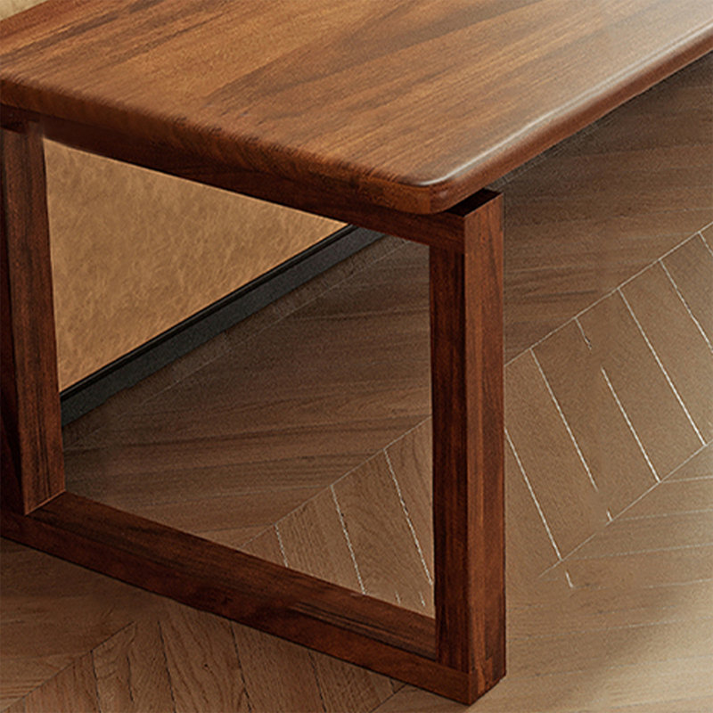 Nut-brown Rectangular Solid Wood Writing desk, 29.53" H x 70.87" W x 27.56" D