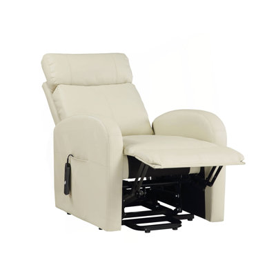 Ricardo Beige Synthetic Leather Power Motion Recliner W/Lift