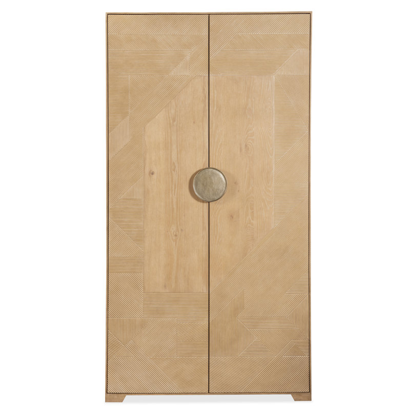 Dune Beige Oak and Maple Transitional Armoire