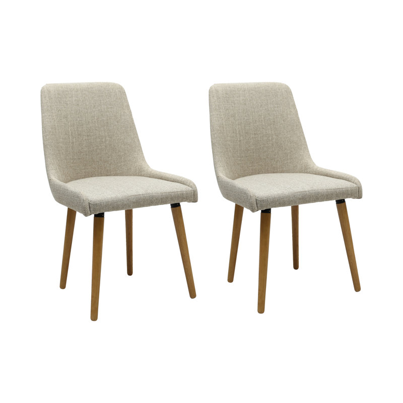 Bianca 46cm H Polyester Blend Upholstered Side Chair, Natural