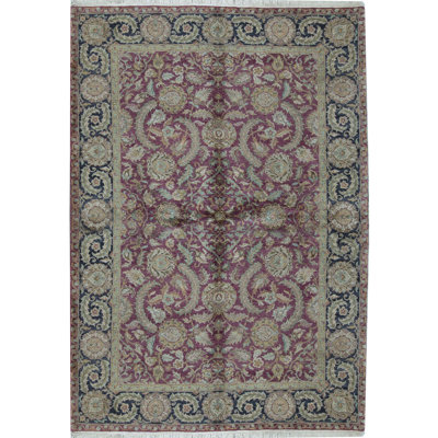 Suruchi Wool Oriental Area Rug in Purple/Black