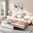 Upholstery Platform Bed With Multifunctional Trundle-801176936