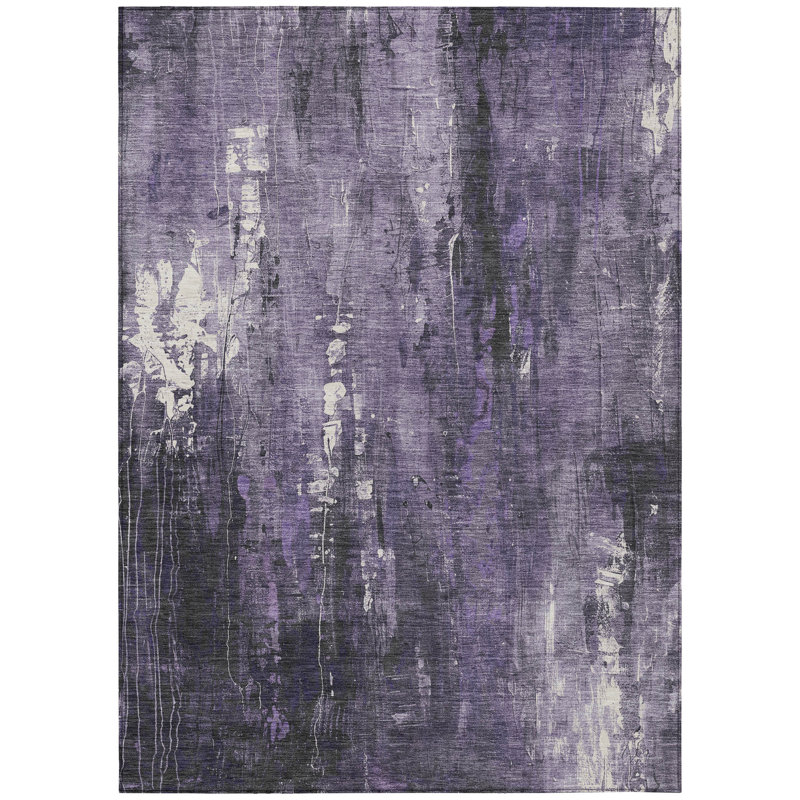 Caelion Purple Washable Indoor-Outdoor Rug - LOOMLAN, 8' x 10'