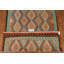 Tapis bleu / vert / jaune en laine tissé à plat à la main à motif rectangulaire 6 pi 6 po x 9 pi 10 po Ikat