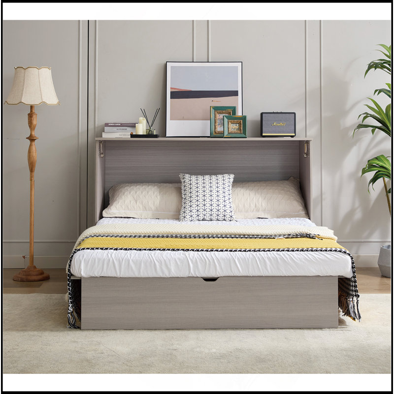 Versatile Folding Murphy Bed With Storage And Charging Functionality