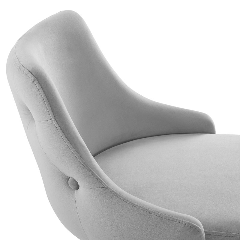 Tabouret de bar en velours Adorn Performance, Velours gris pâle, Tabouret de bar (hauteur d'assise de 29,5 po)