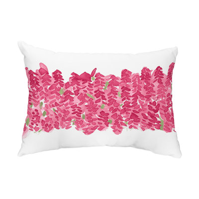 Flower Floral Outdoor Reversible Throw Pillow