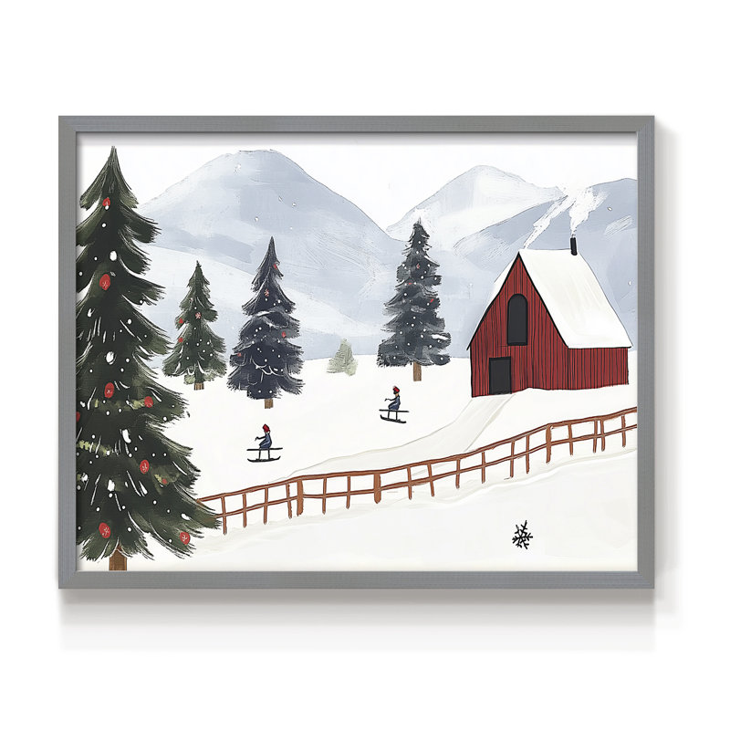Chirstmas Art-DLVI -Framed Print - Restickable, Gris, H 16 po x l 20 po