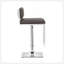 Grey And Chrome Adjustable Bar Stool With Tufted Faux Leather, Comfortable And Stylish For Modern Dining Rooms-1244187005