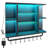 33.4" Wide Wall Mounted Floating Shelf With Glass Shelves & Metal Hooks-1578975706