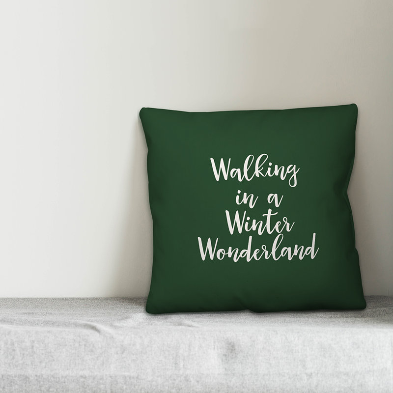  Coussin Walking in a Winter Wonderland, Vert foncé, Housse de coussin