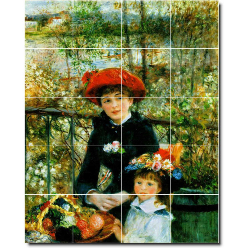 Carreau de peinture murale 32 po x 40 po 8 po x 8 po, Auguste Renoir, peinture pour enfants W07429