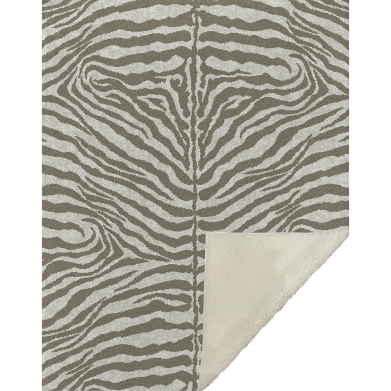 Jeté en sherpa Addison, Imprimé taupe