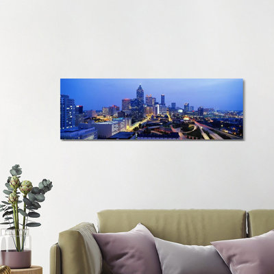 Evening In Atlanta, Atlanta, Georgia, USA - Wrapped Canvas Panoramic Print