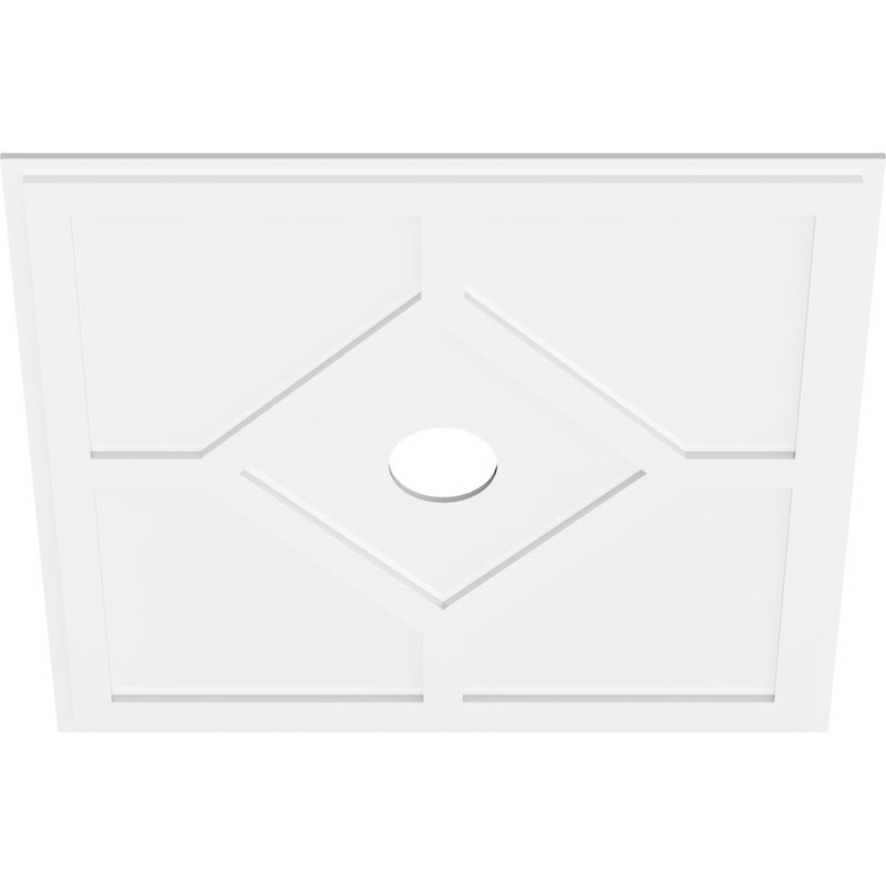 Médaillon de plafond contemporain en PVC de qualité architecturale Embry, H 1 po x l 24 po x P 24 po