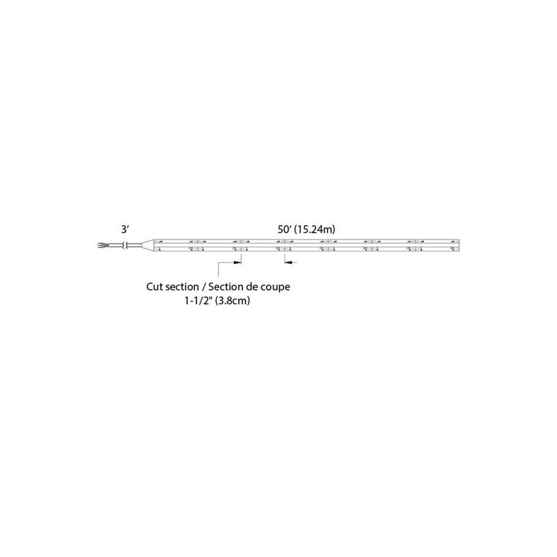 Rouleau de ruban lumineux 50 pi, H 0,05 po x l 600 po x P 0,4 po