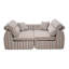 Canapé tissé à compression en chenille rayée, canapé compact à rangée droite avec éponge haute densité, canapé économiseur d'espace requis sans assemblage pour salon, appartement, bureau (blanc et brun)-1981122263