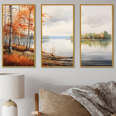 Ensemble de salon scandinave Lake Tranquility II - River Wall Art