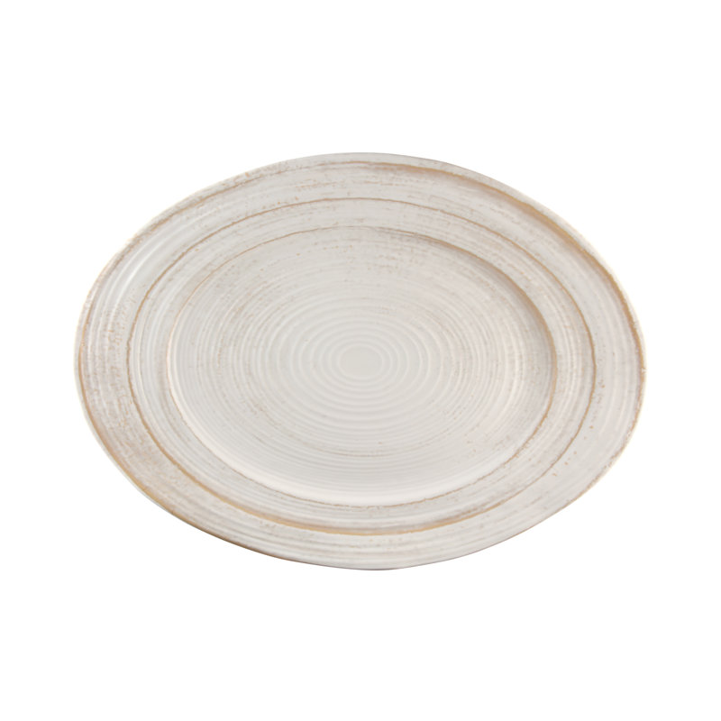 Elite Global Solutions Della Melamine Platter, Off White