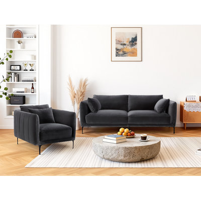 Rae 2 Piece Upholstered Living Room Set