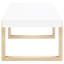 Table basse naturelle et blanche ultrabrillante avec base de traîneau, forme rectangulaire, pieds en U pour un soutien plus solide, six places assises, 18 pouces de hauteur, 47,26 de longueur, 24,28 de largeur, structure de bonne hauteur, largeur,