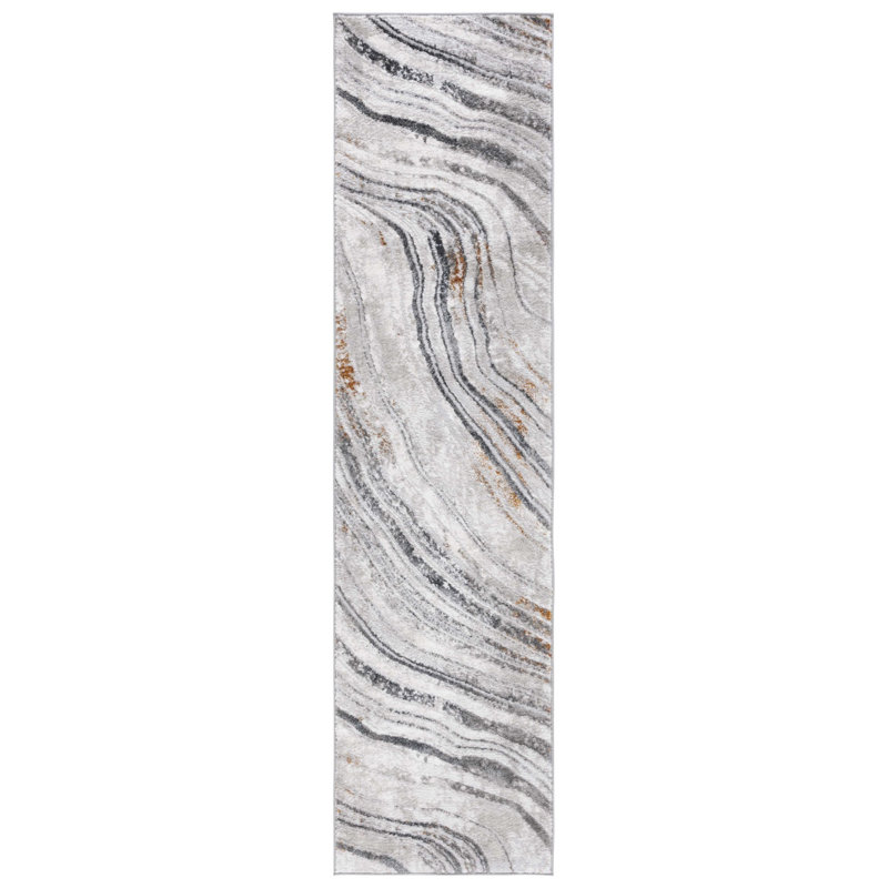 Milstein 500 Performance Abstract Rug, Runner 2' x 8'