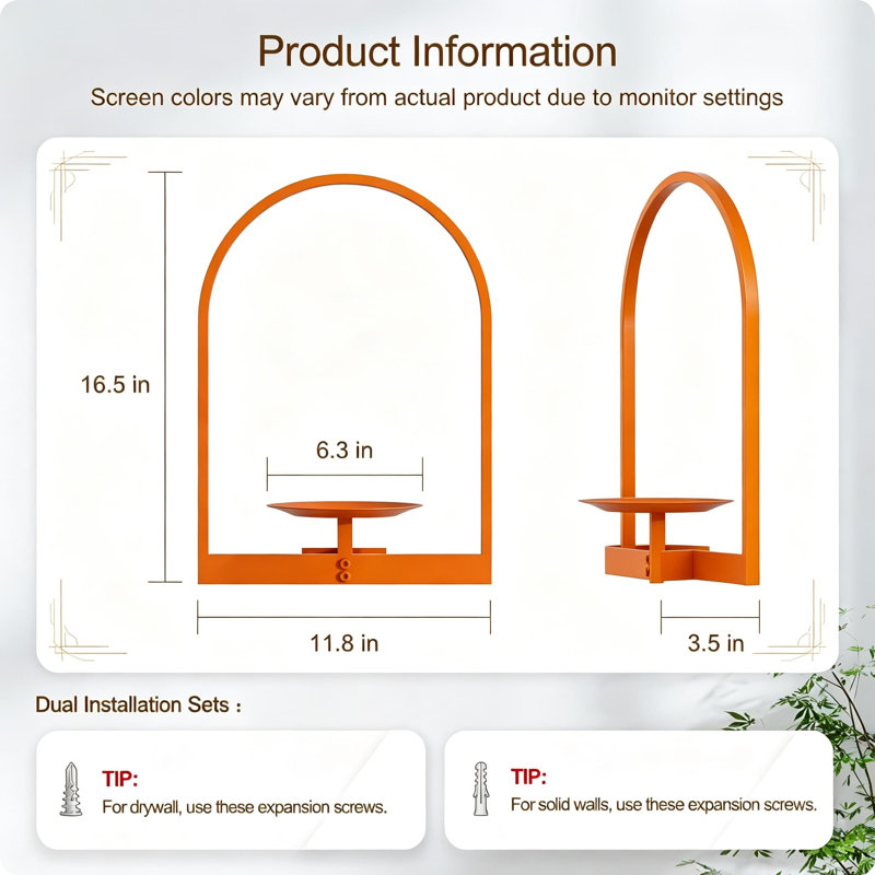 Ensemble de tablettes murales pour plantes - Ensemble de 3 plantes suspendues en métal pour plantes d'intérieur