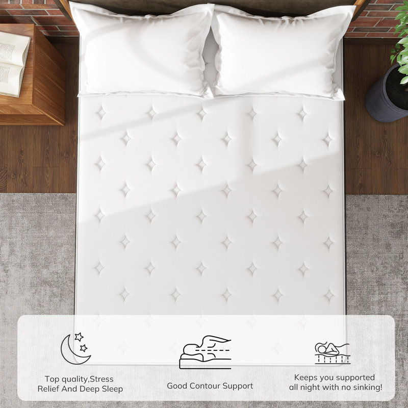 Ringgold 10" Foam and Spring Hybrid Mattress, Medium Firm Feel Durable Support Mattress Bed in a Box, King