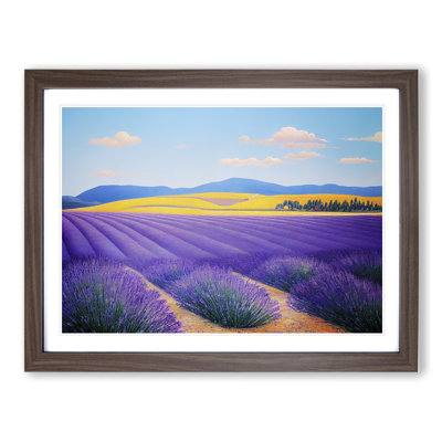 Awesome Lavender Flower Field - Framed Print