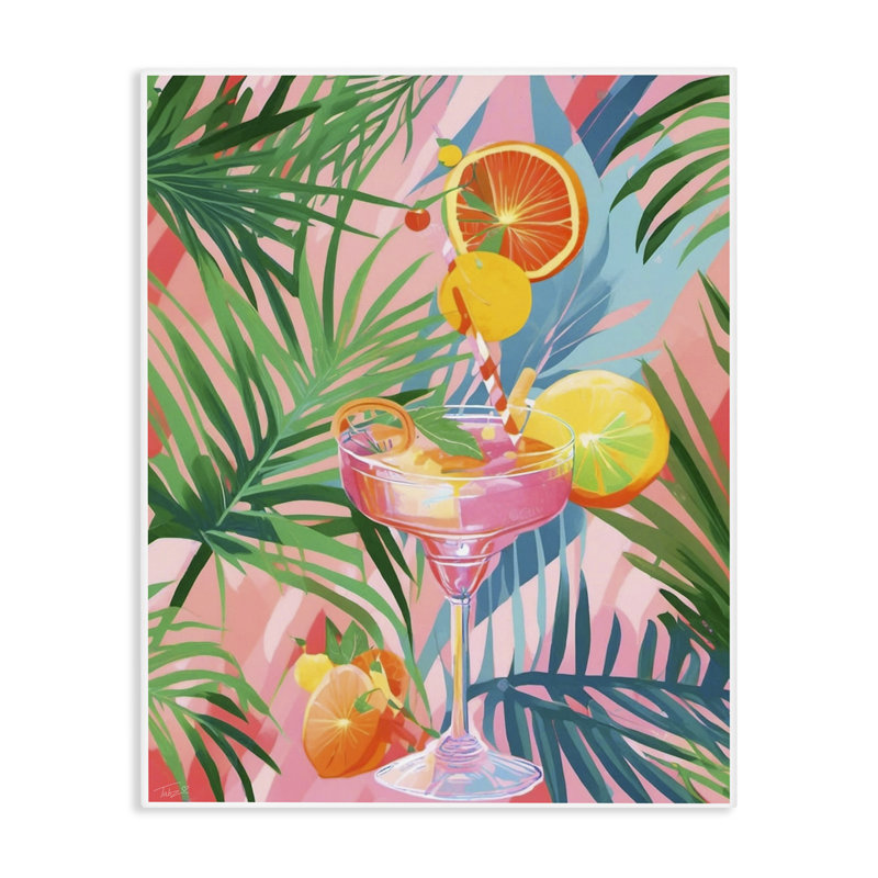 Toile cocktail cocktail Jungle, design par Tabz Jones, H 48 po x l 36 po