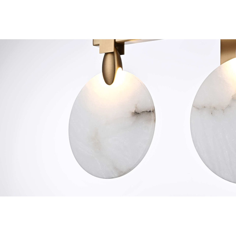 Cambell 22 inch Alabaster Wall Sconce in Satin Gold, Satin Gold