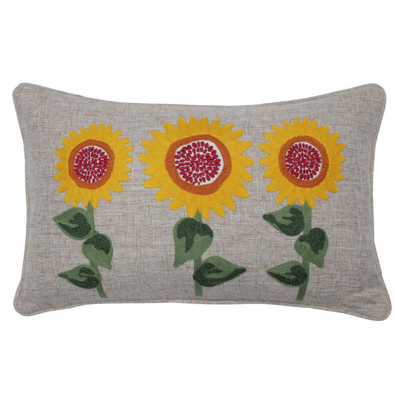  Coussin lombaire brodé Sunflower Delight