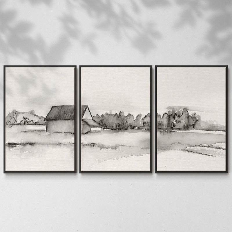 Wyeth Barn I 3 pièces, H 40 po x l 78 po x P 2 po, Noir